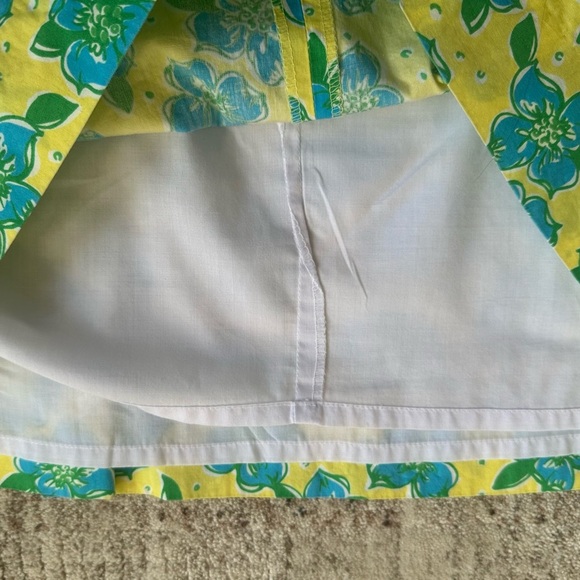 Lilly Pulitzer Yellow & Blue with White Embroidered Tennis Theme - Size 8 - Picture 6 of 9